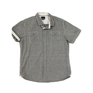 7 Diamonds‎ Med Classic Fit Men's Gray Short Sleeve Shirt